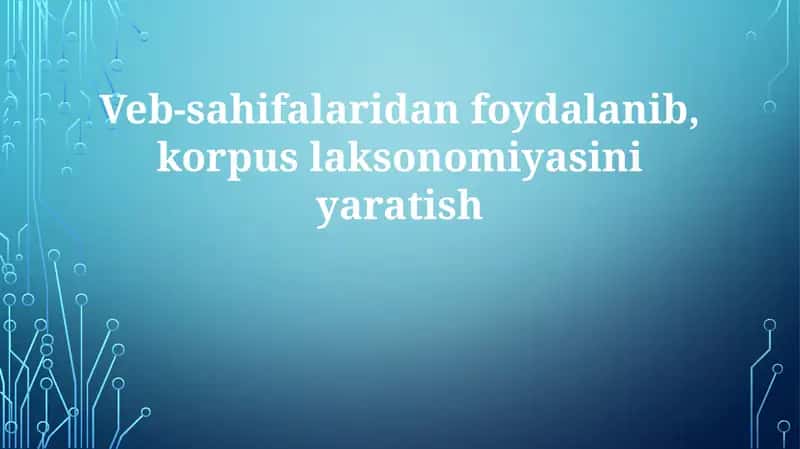 Veb-saytlar lug'ati tuzish 1