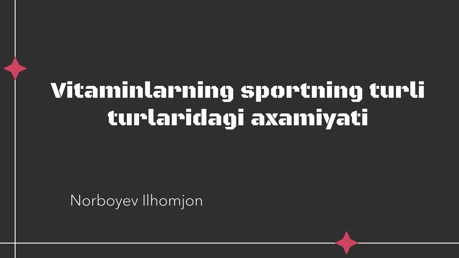 Vitaminlarning sportning turliturlaridagi axamiyati 1
