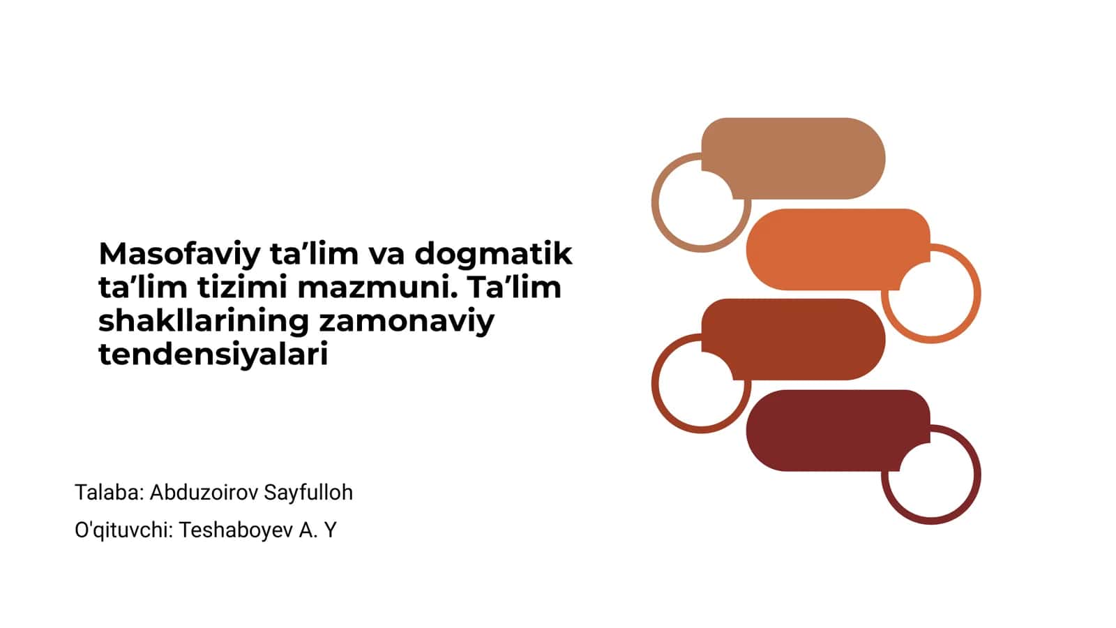 Masofaviy ta'lim va dogmatik ta'lim tizimi mazmuni 1