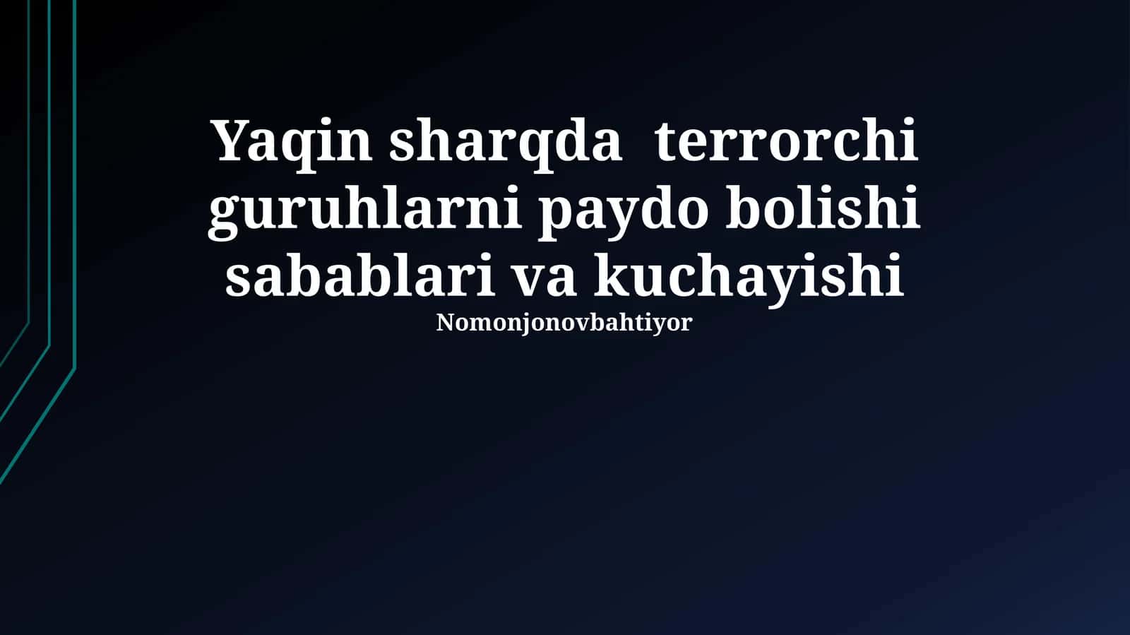 Terrorizmning ildizlari: Tarixiy va siyosiy omillar 1