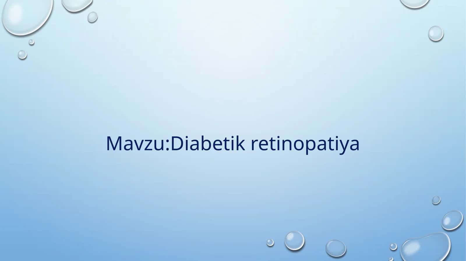 Diabetik retinopatiya 1