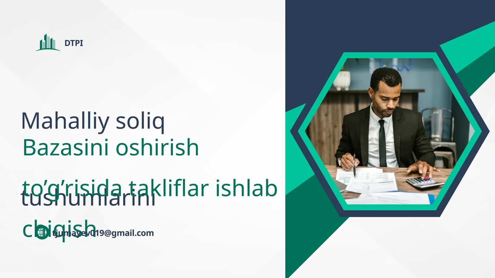 Mahalliy soliq tushumlarini Bazasini oshirish to’g’risida takliflar ishlab chiqish 1