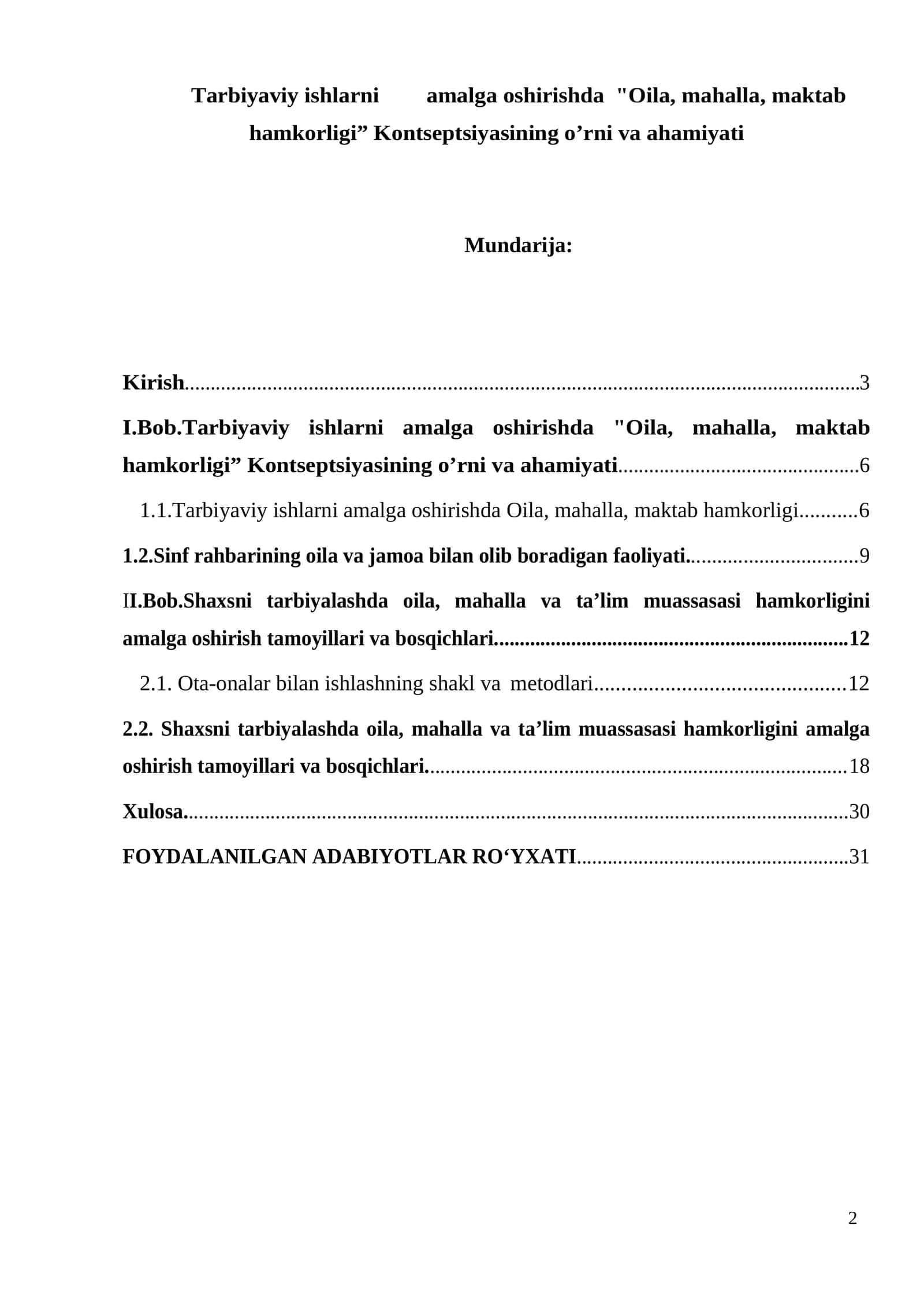 "Oila, mahalla, maktab hamkorligi” Kontseptsiyasi 1