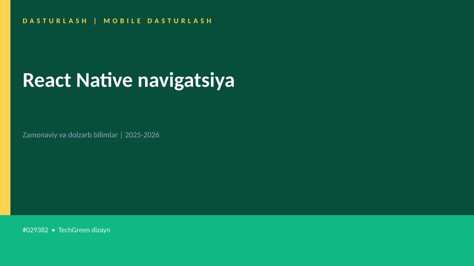 React Native navigatsiya 1