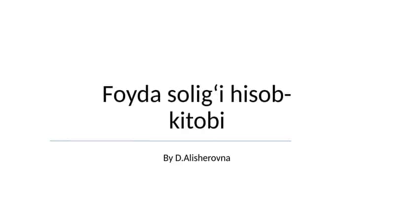 Foyda soligʻi hisob-kitobi 1