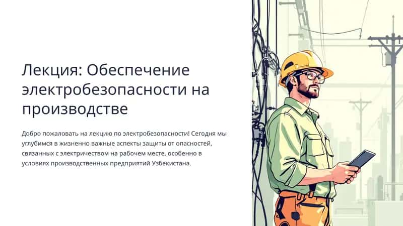 Лекция: Обеспечение электробезопасности на производстве 1