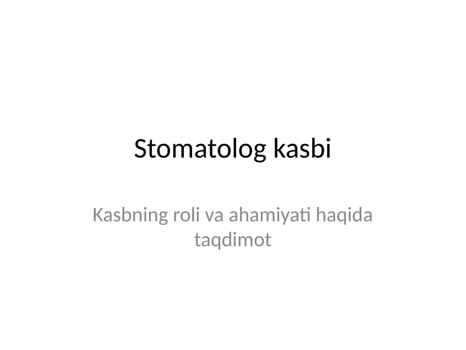 Stomatolog kasbi 1
