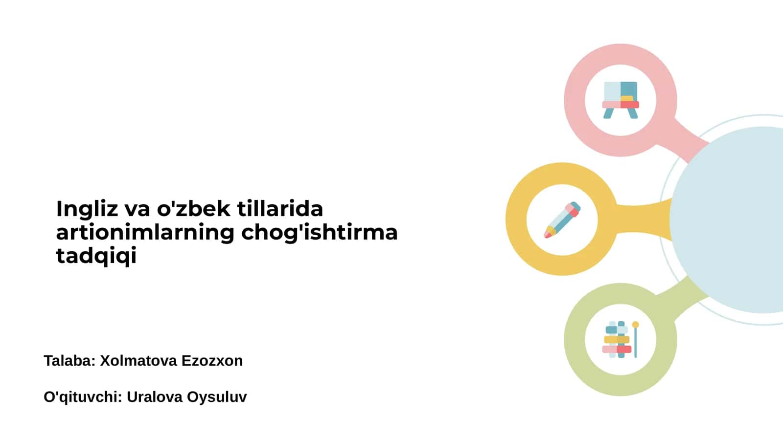 Ingliz va o'zbek tillarida artionimlarning chog'ishtirma tadqiqi 1