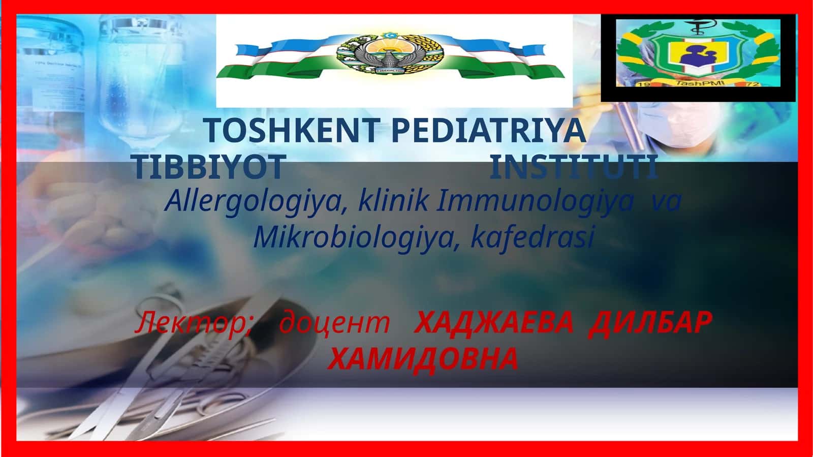 Kirish. Mikrobiologiya fani haqida tushuncha. Tibbiyot mikrobiologiyasiningrivojlanishtarixi.Bakteriyalarningsistematikasi,klassifikatsiyasi, morfologiyasi,strukturatuzilishi vakimyoviytarkibi 1