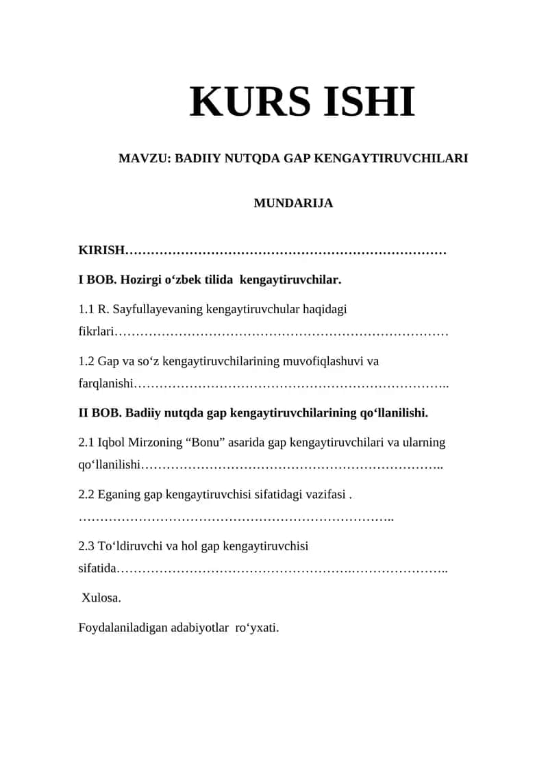 Badiiy Nutqda Gap Kengaytiruvchilari 1
