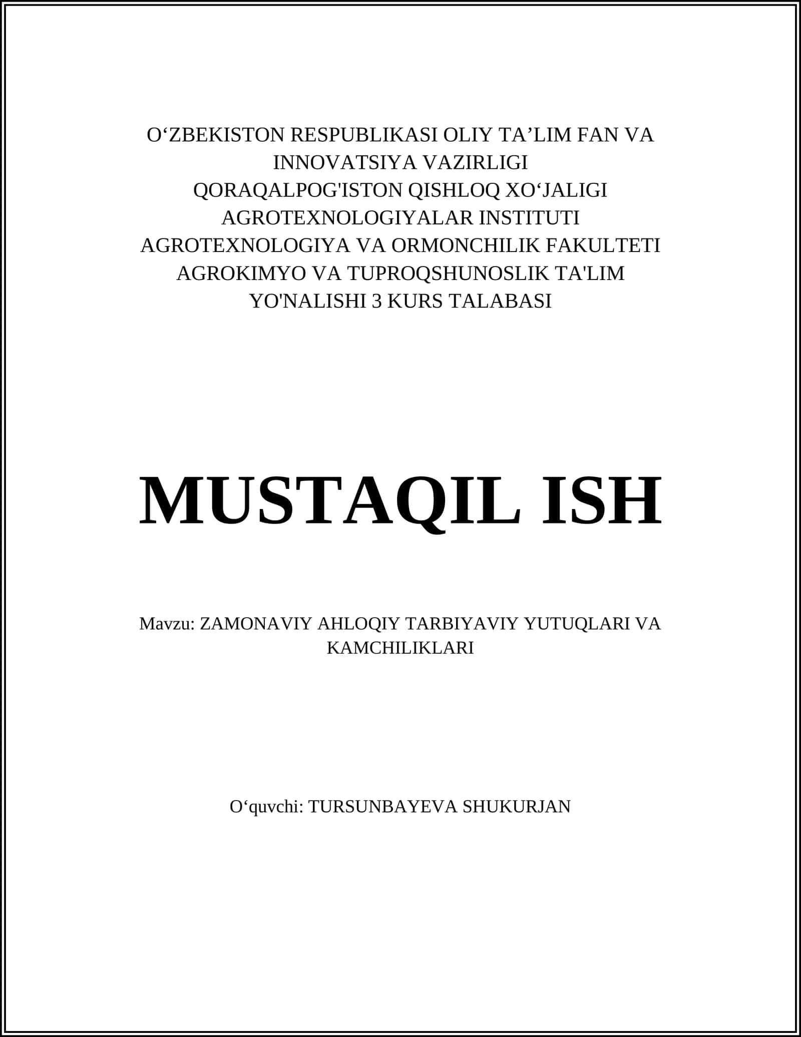Zamonaviy Ahloqiy Tarbiyaviy Yutuqlari va Kamchiliklari 1