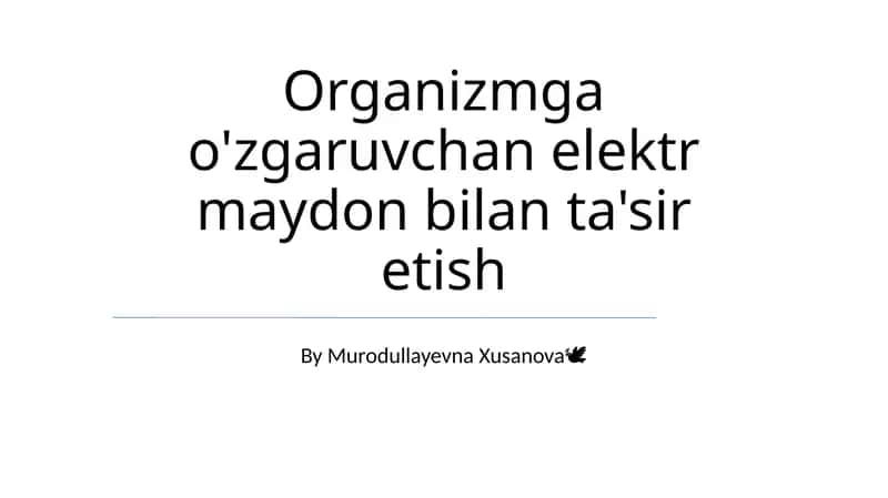 Tajriba O'rnatmasi 1