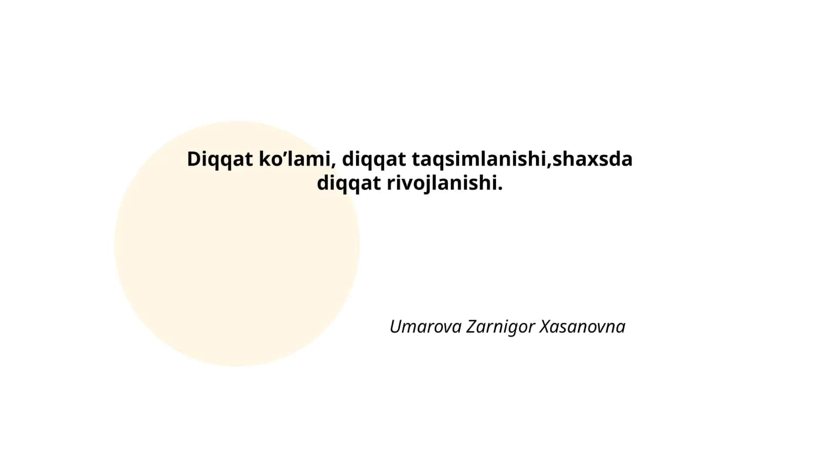 Diqqat ko'lami, diqqat taqsimlanishi, shaxsda diqqat rivojlanishi 1