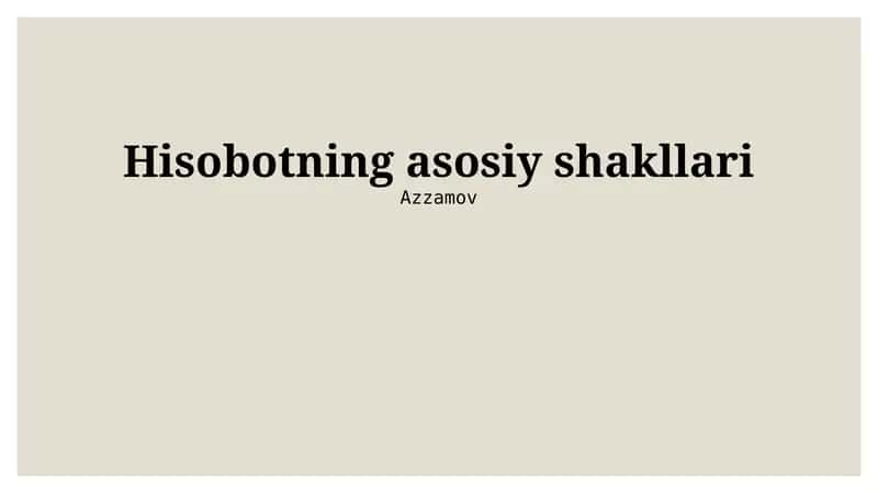 Ma'ruza hisobotlari 1