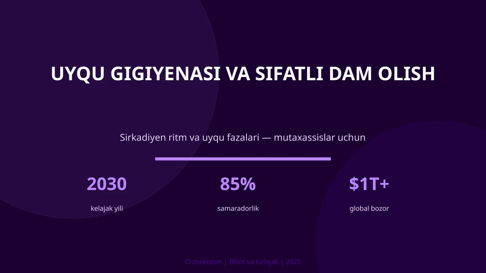 Uyqu gigiyenasi va sifatli dam olish 1