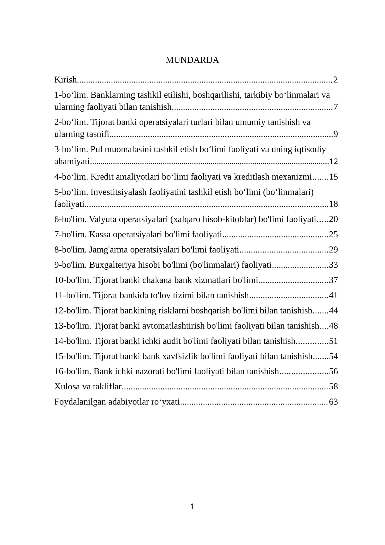 XALQ BANKI BOʻYICHA AMALIYOT HISOBOTI. 60 LIST. 1