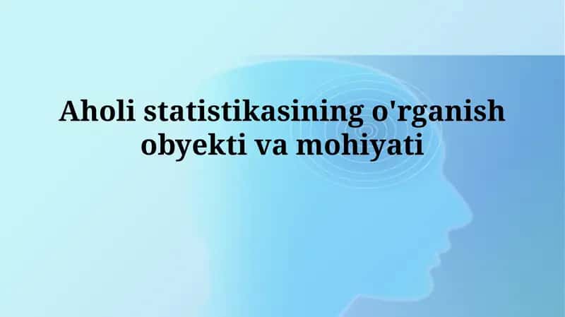 Statistik tadqiqotlar mavzusi 1