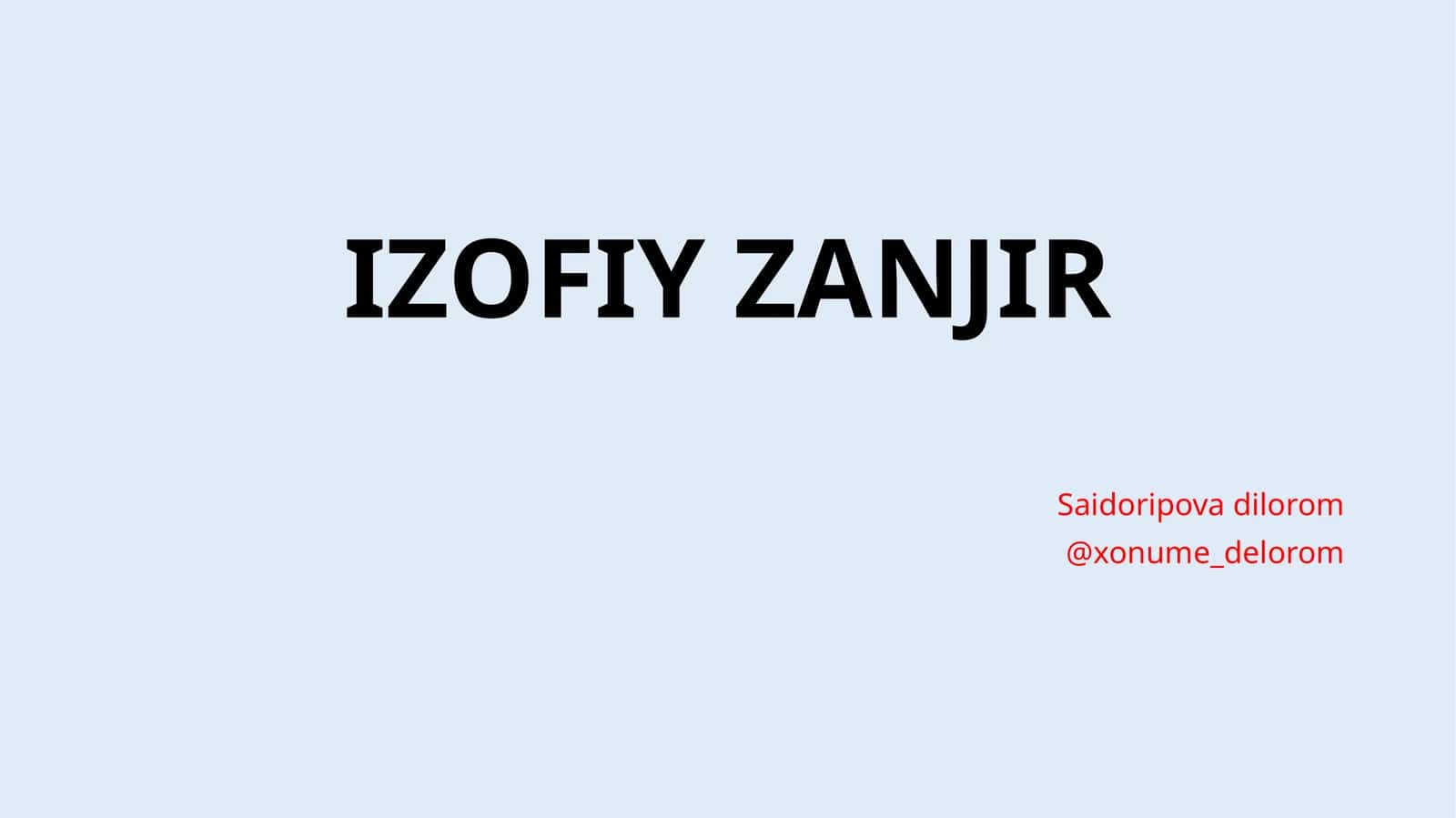 IZOFIY ZANJIR 1
