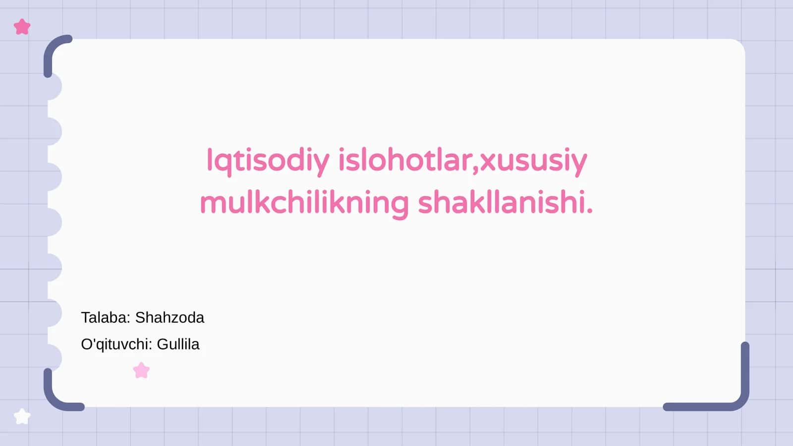 Iqtisodiy Islohotlar 1