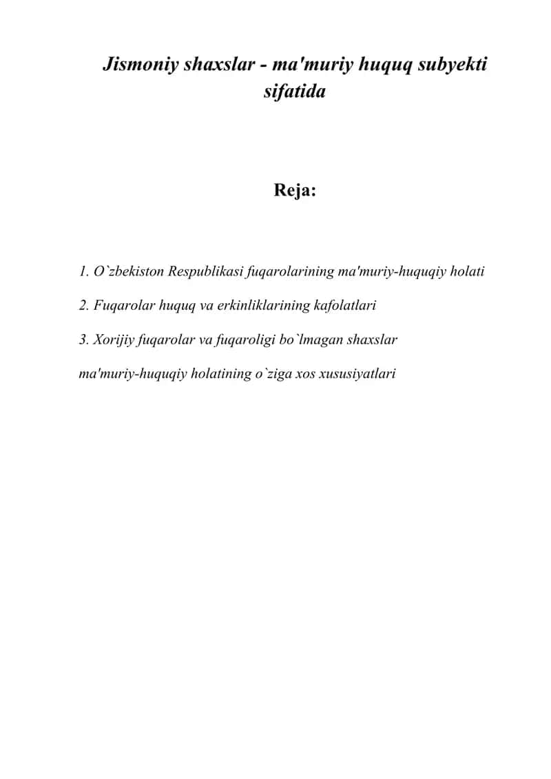 Fuqarolarning ma'muriy-huquqiy holati 1