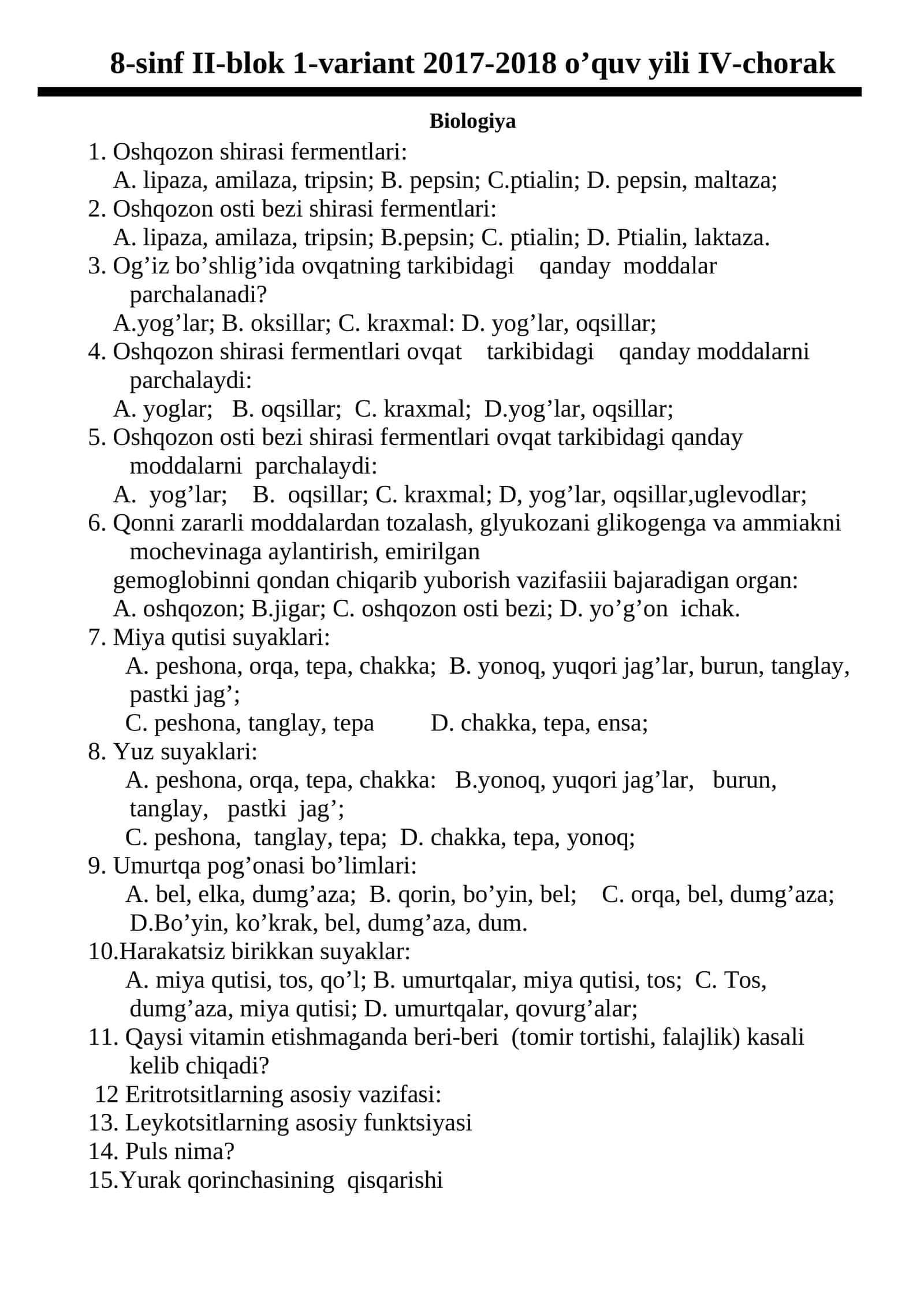 Oshqozon shirasi fеrmеntlari 1