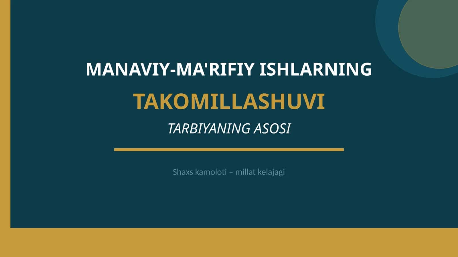 TARBIYANING ASOSI 1