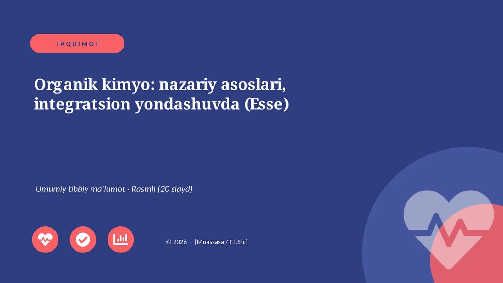 Organik kimyo: nazariy asoslari, integratsion yondashuvda (Esse) 1