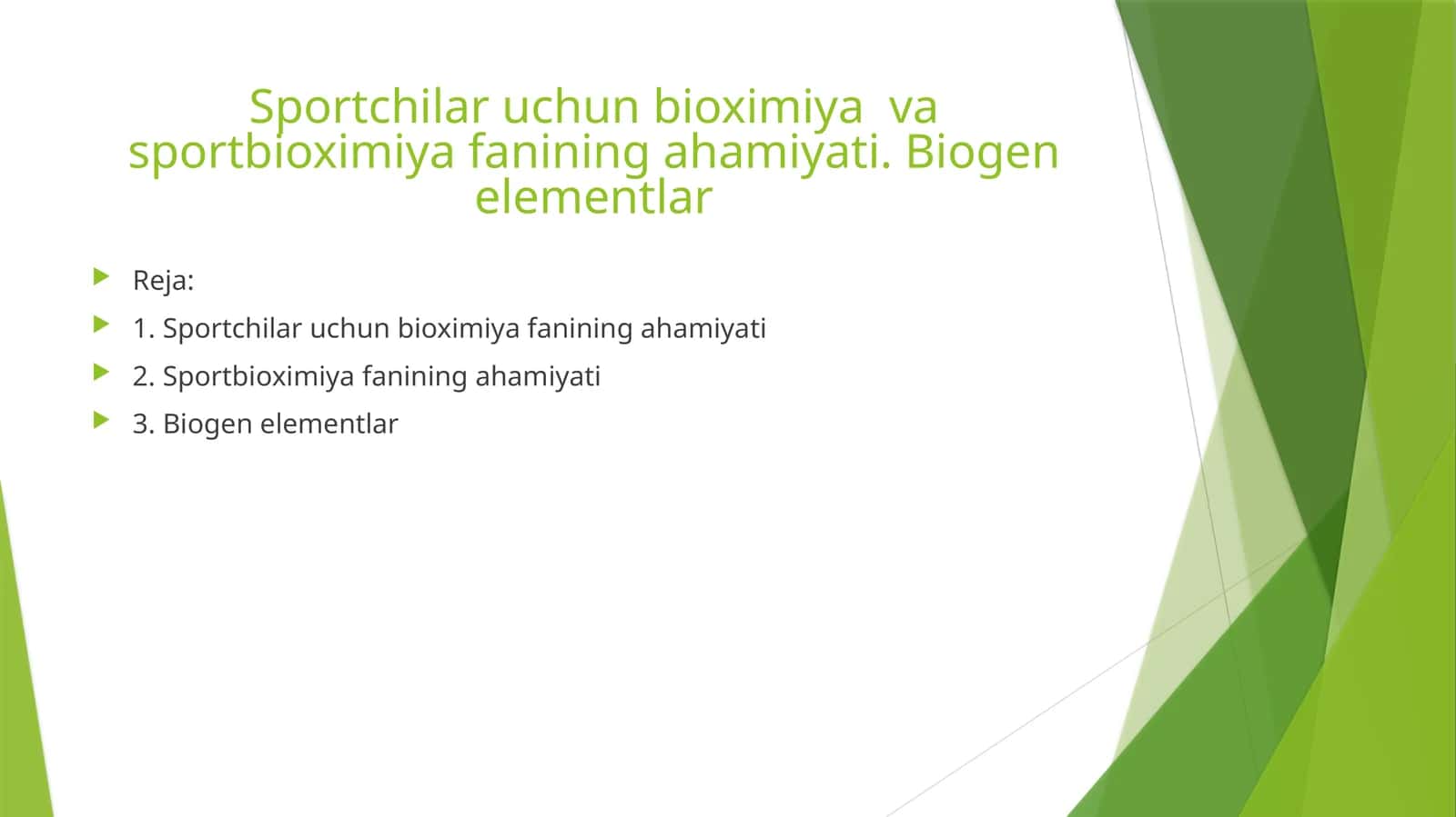 Sportchilar uchun bioximiyava sport bioximiyasi fanining ahamiyati 1
