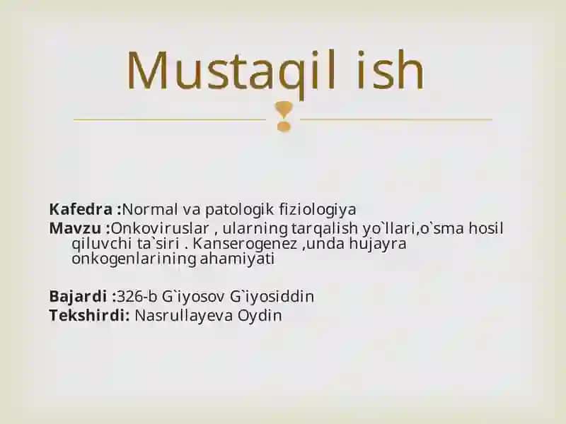 Onkoviruslar va ularning tarqalishi