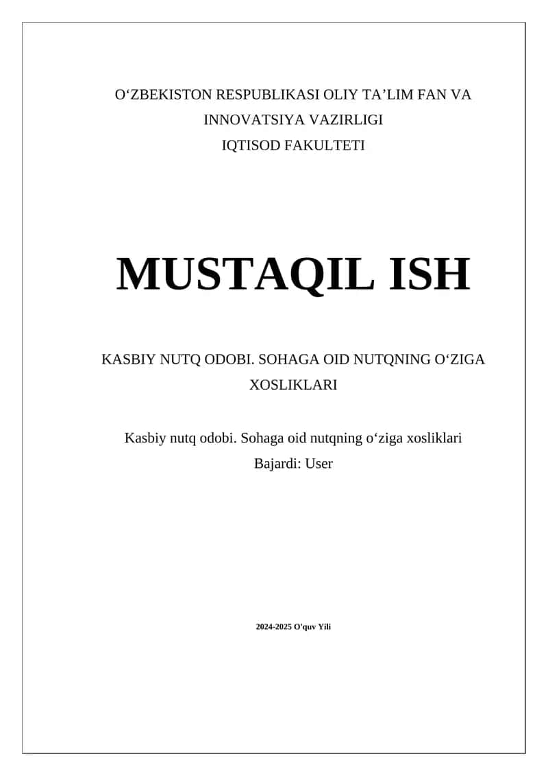 Kasbiy Nutq Odobi 1