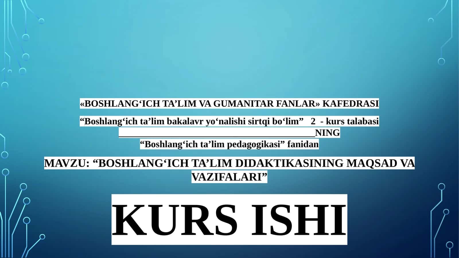 BOSHLANG‘ICH TA’LIM DIDAKTIKASINING MAQSAD VA VAZIFALARI 1