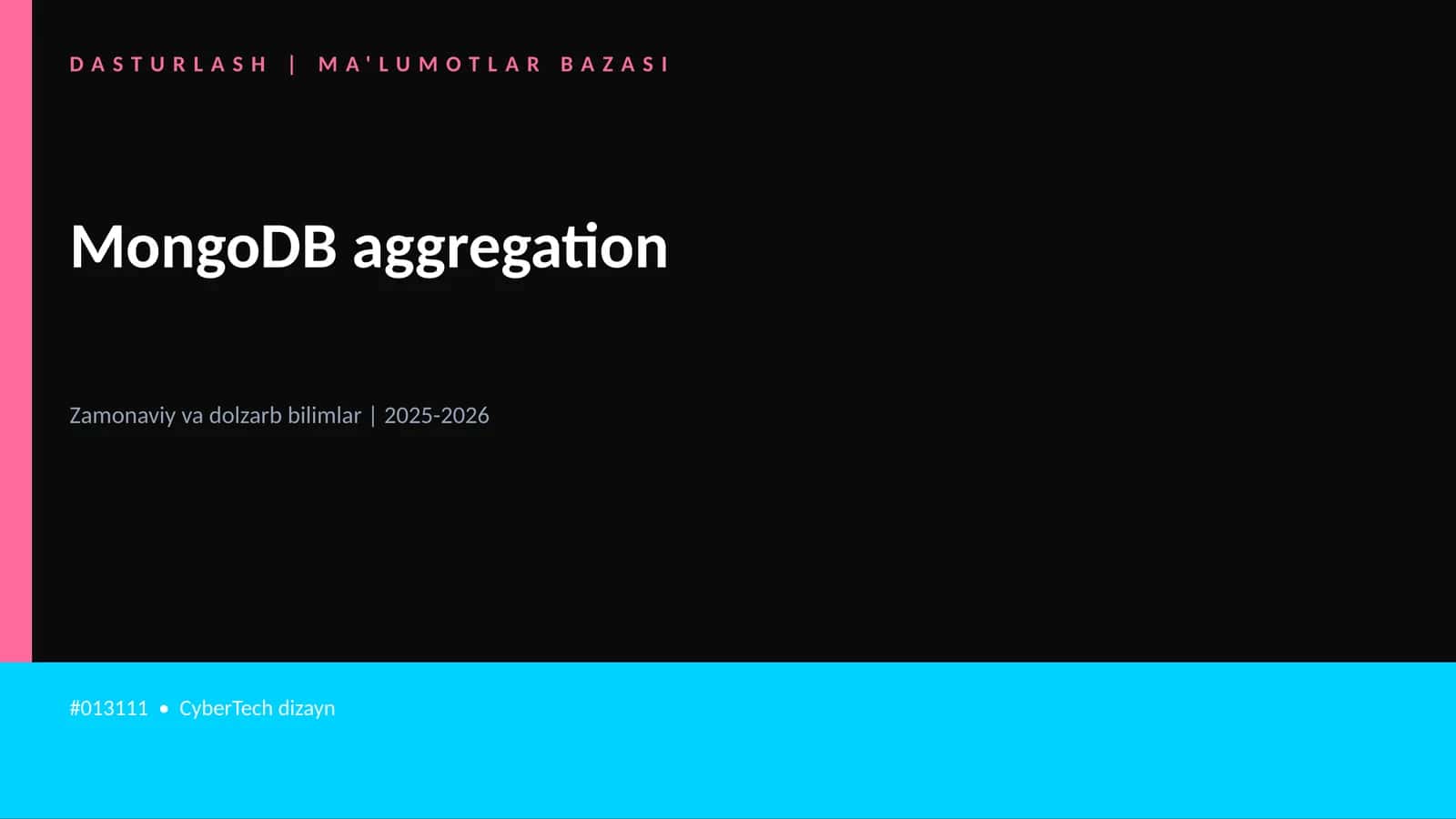 MongoDB aggregation 1