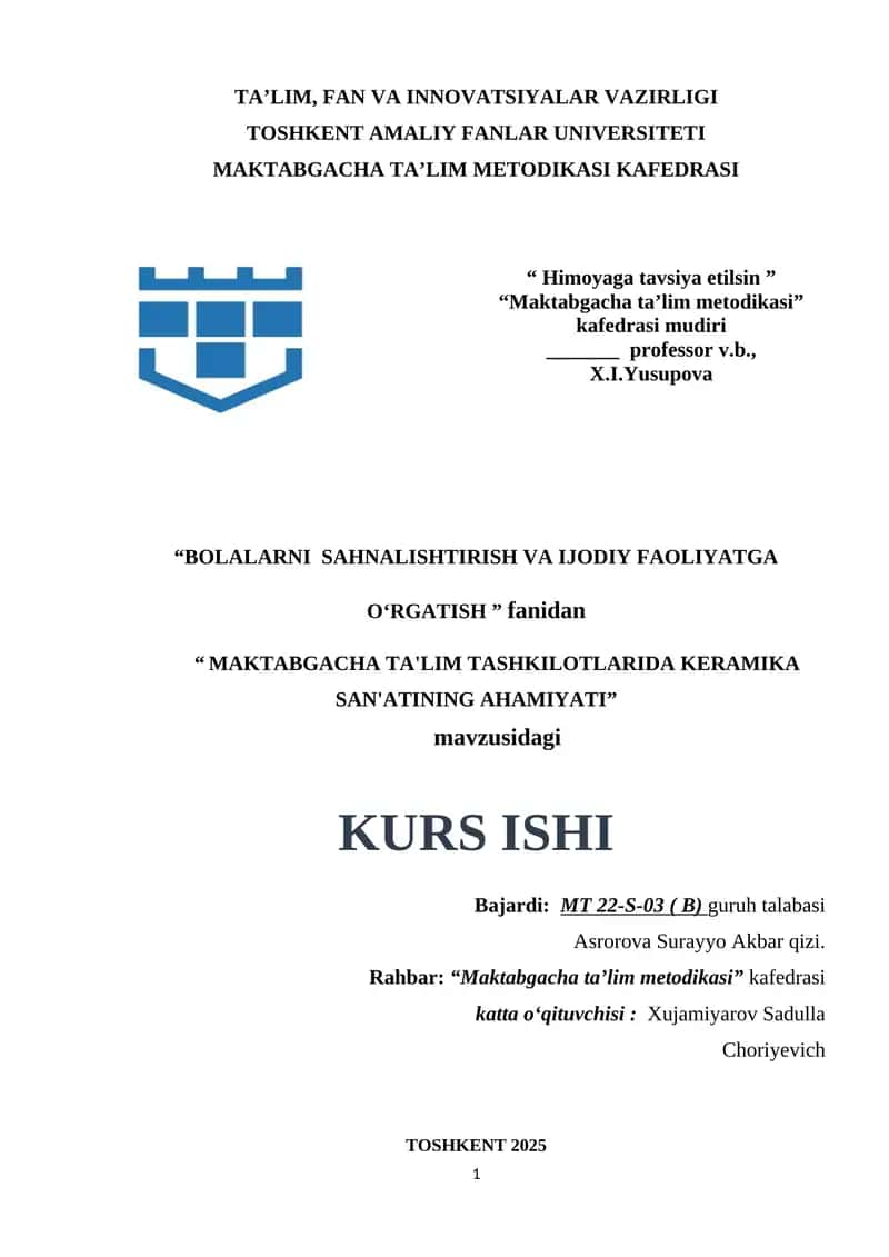 MAKTABGACHA TA'LIM TASHKILOTLARIDA KERAMIKA SAN'ATINING AHAMIYATI 1