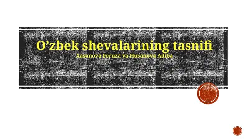Oʼzbek shevalarining tasnifi 1