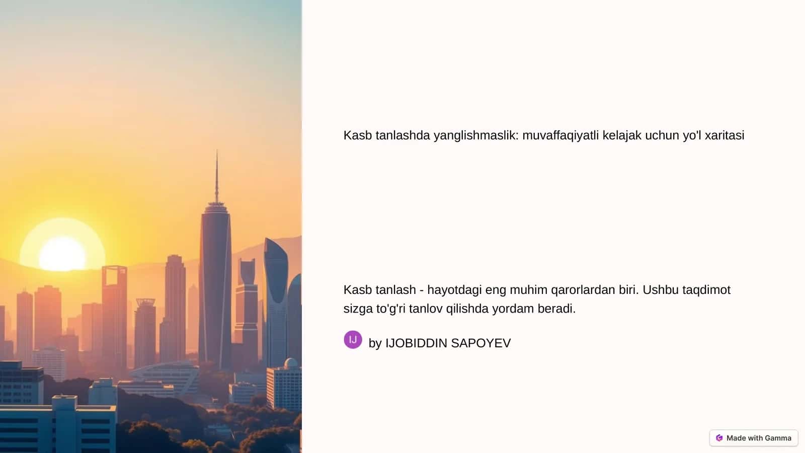 Kasb tanlashda yanglishmaslik: muvaffaqiyatli kelajak uchun yo'l xaritasi 1