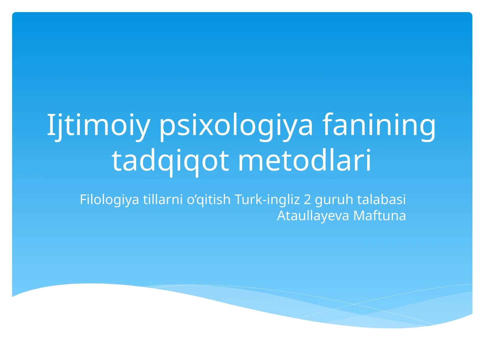 Ijtimoiy psixologiya fanining tadqiqot metodlari 1