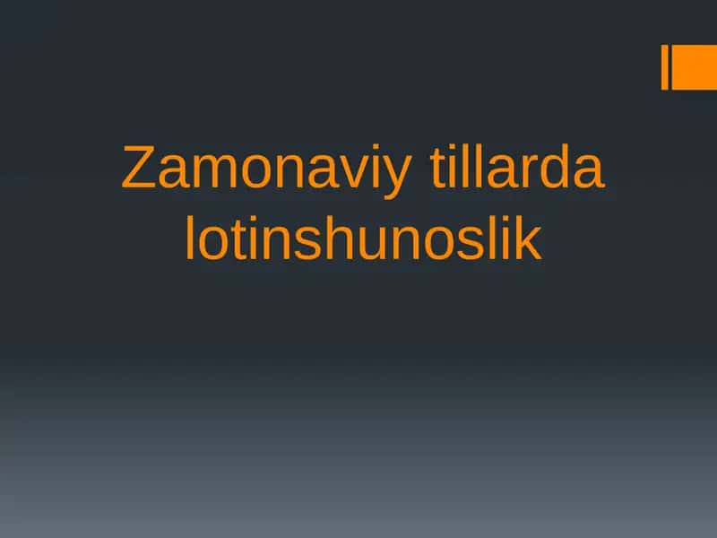 Zamonaviy tillarda lotinshunoslik 1