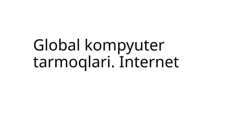 Global kompyuter tarmoqlari 1