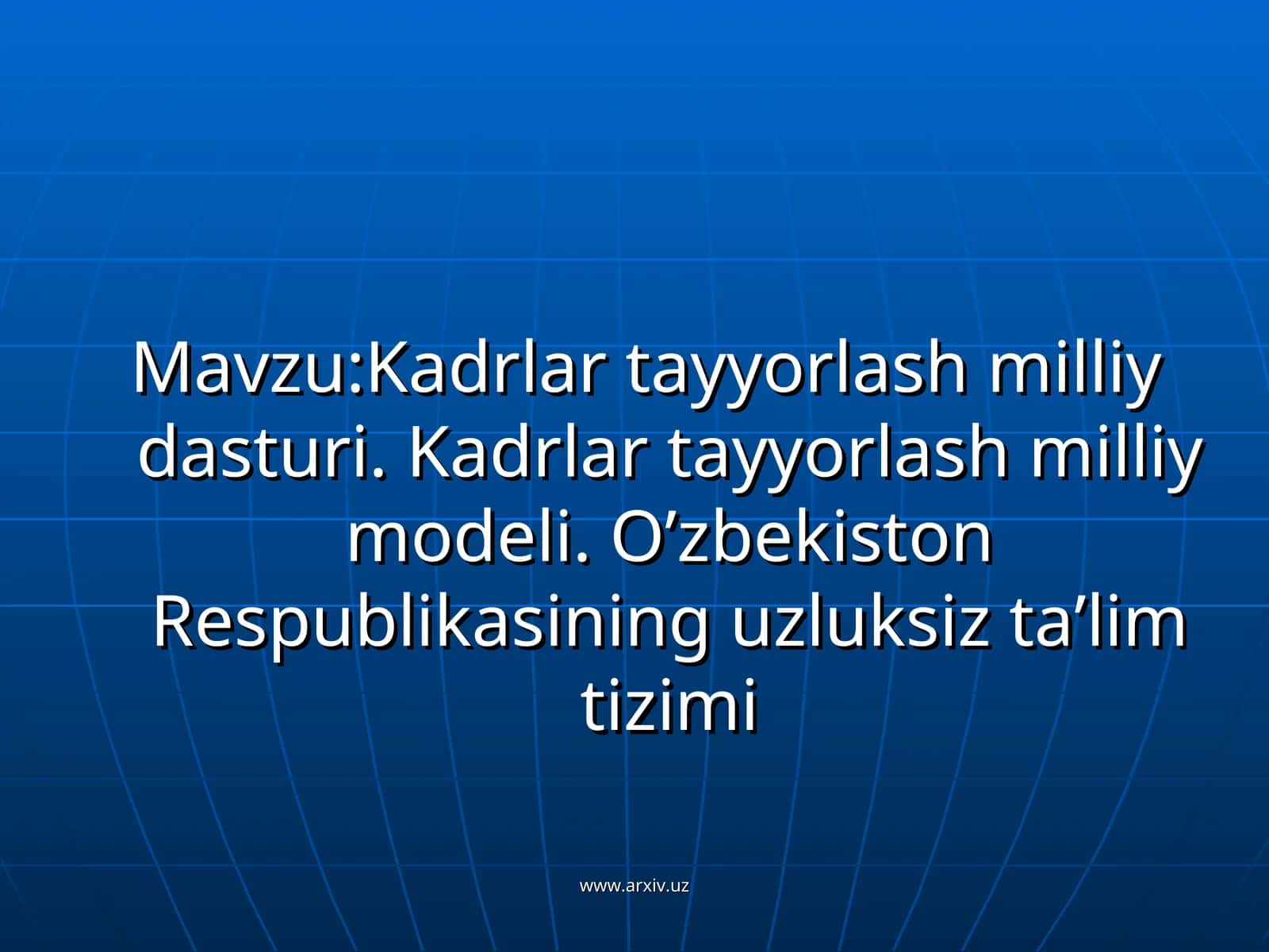 Kadrlar tayyorlash milliy dasturi 1