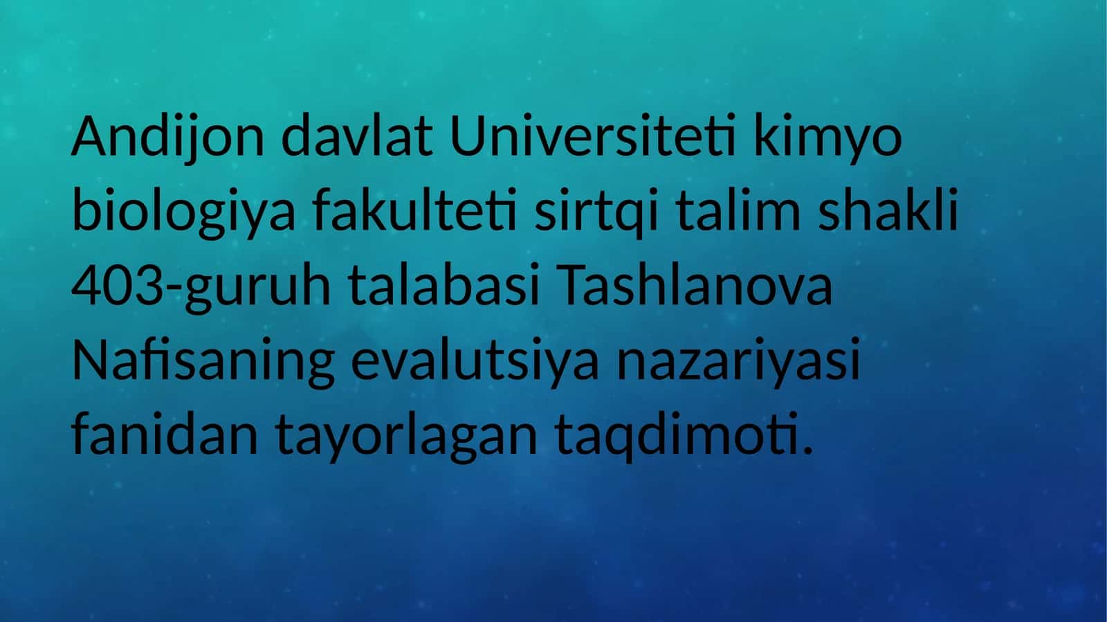 Tirik organizmalar 1