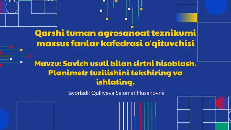 Qarshituman agrosanoat texnikumi maxsus fanlar kafedrasi oʻqituvchisi 1