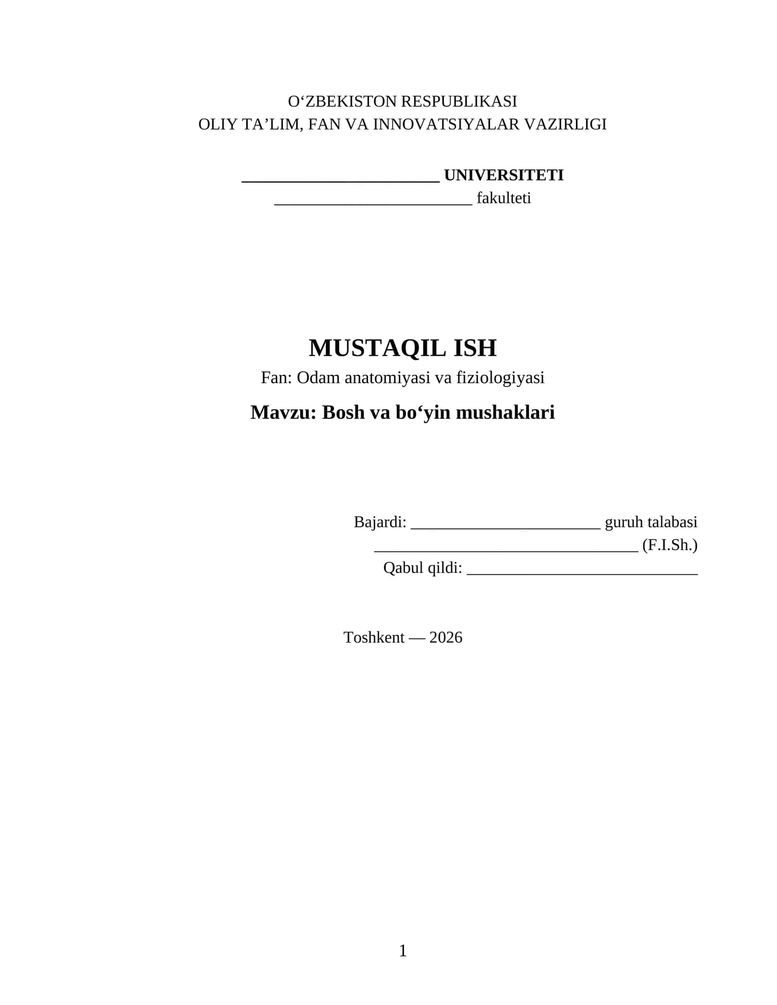 Inson anatomiyasi va fiziologiyasi 1