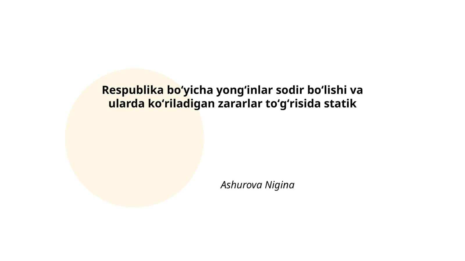 Respublika boʻyicha yongʻinlar sodir boʻlishi va ularda koʻriladigan zararlar toʻgʻrisida statik 1