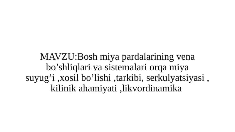 Bosh Miya Pardalari (Meninges) 1