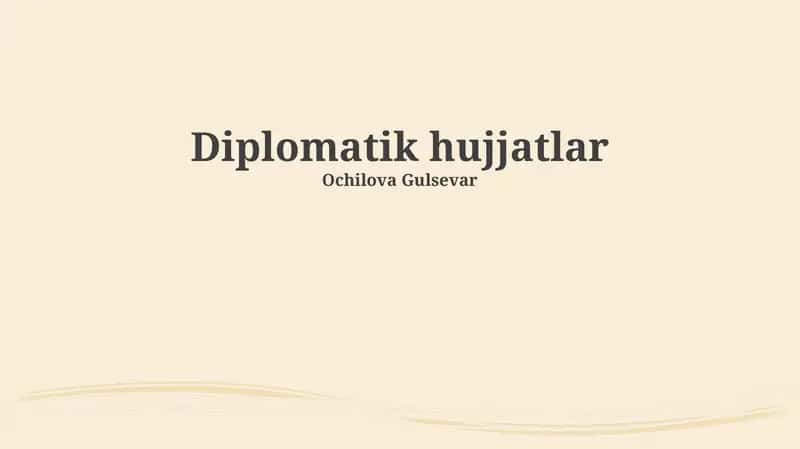 Diplomatik hujjatlar 1