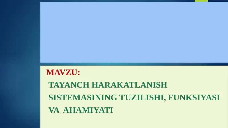 Sistemani tuzilishi, funktsiyasi va ahamiyati 1