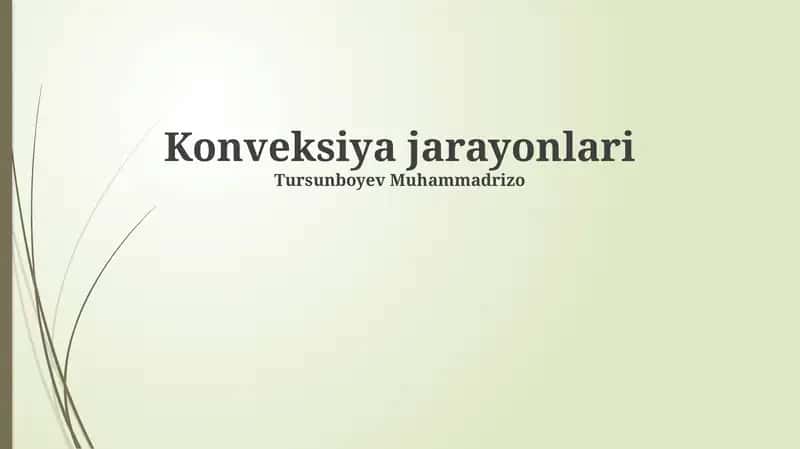 Konveksiya jarayonlari 1