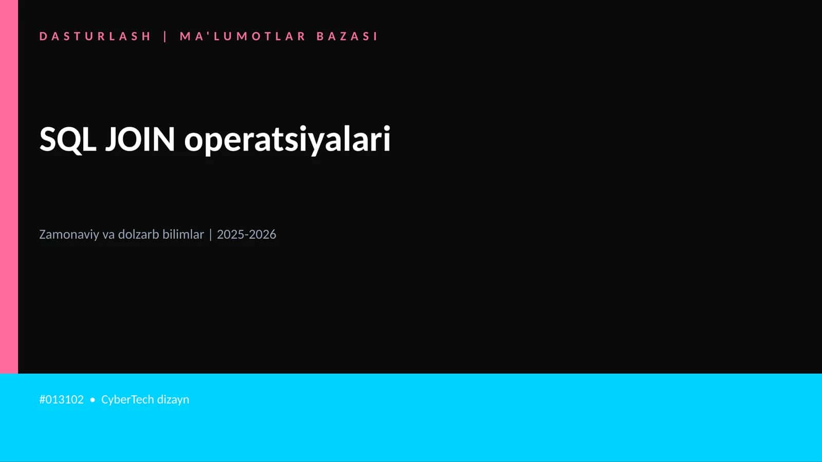 SQL JOIN operatsiyalari 1