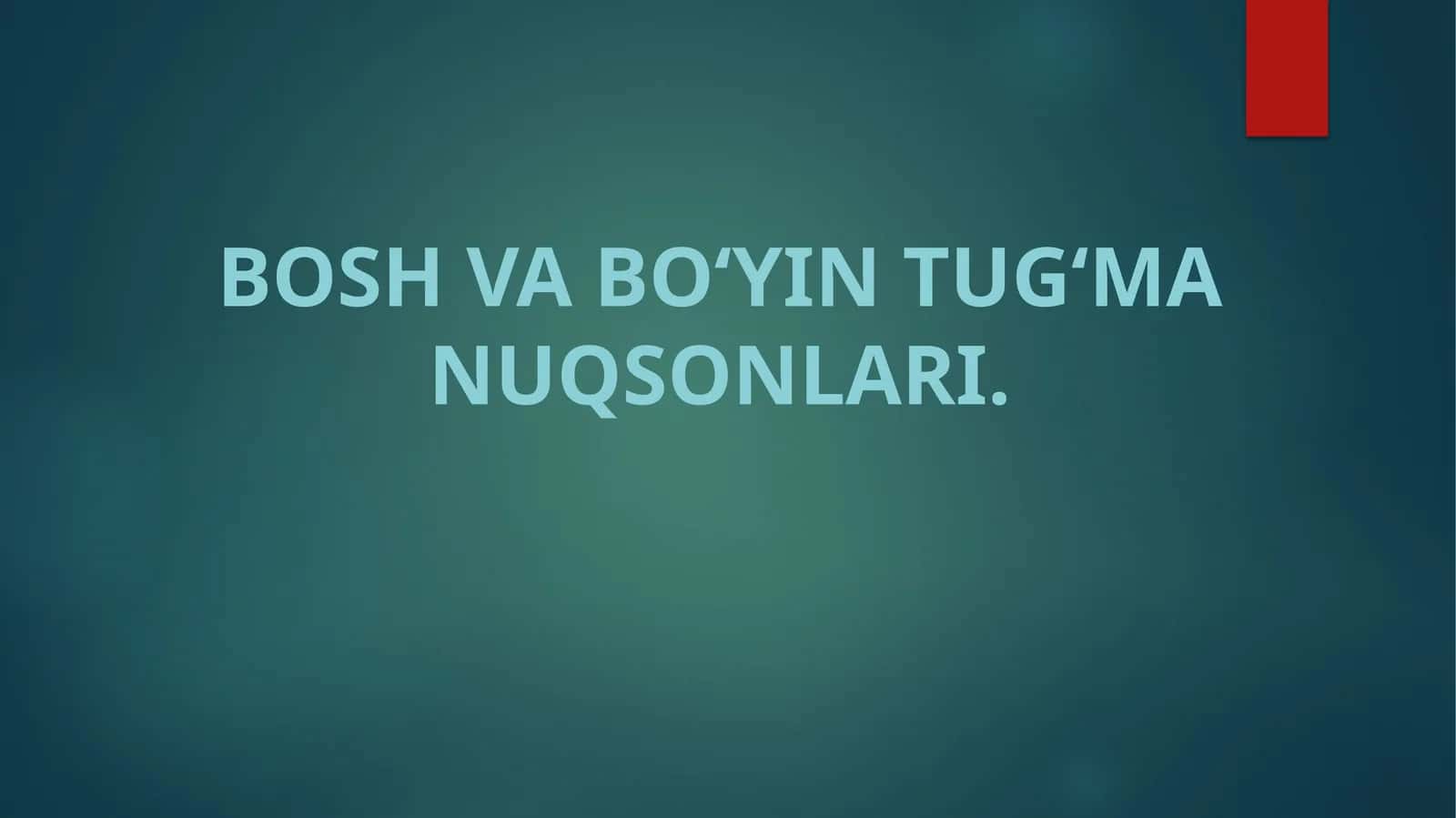 Bosh va boʻyin tugʻma nuqsonlari 1