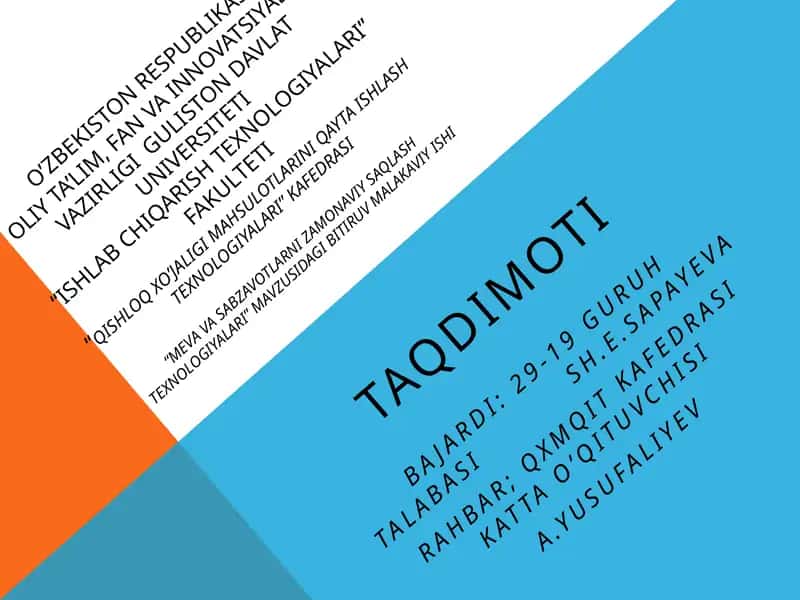 Meva va sabzavotlarni zamonaviy saqlash texnologiyalari 1